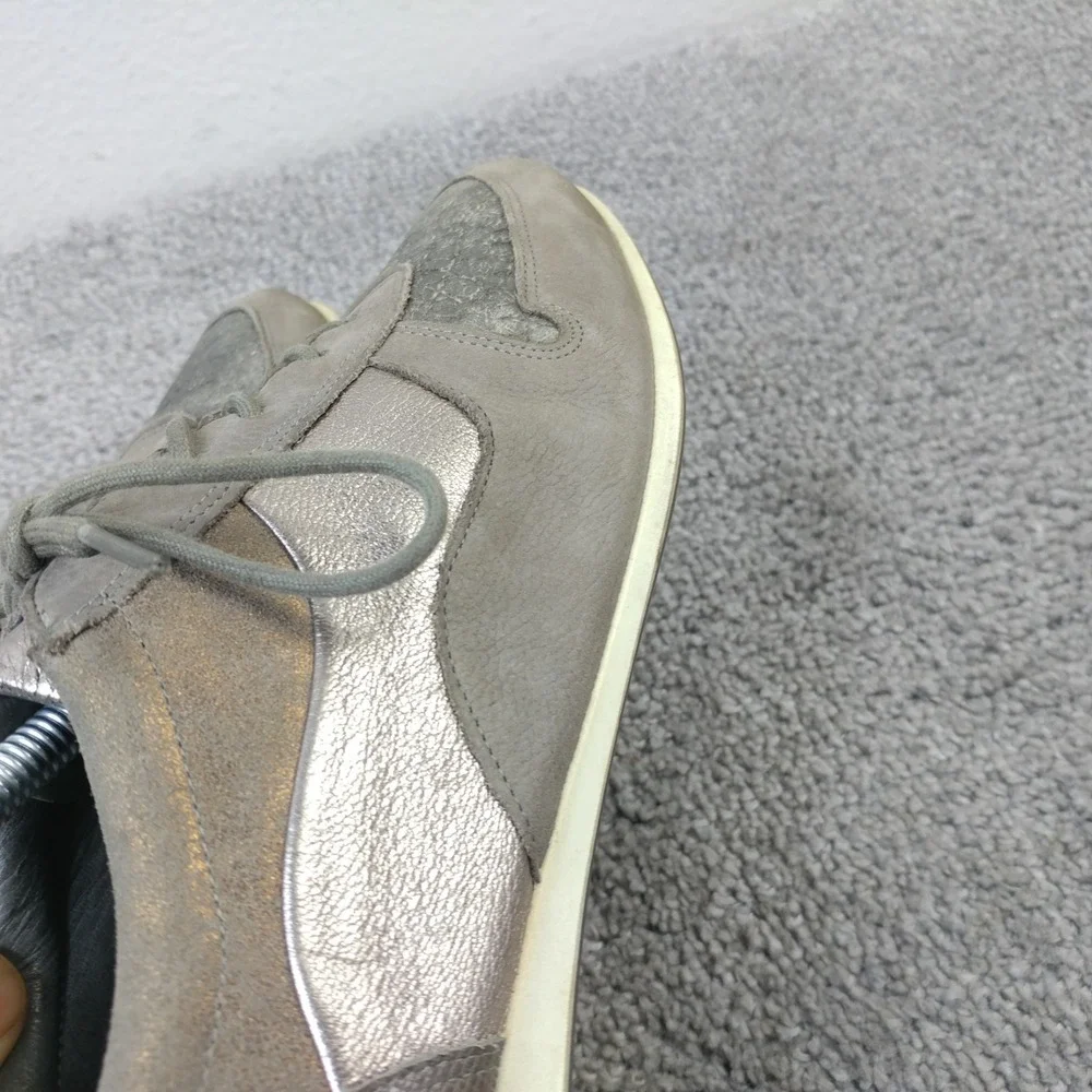 Ecco Touch Sneakers Womens Size 38 EU Shoes Brown Taupe Leather Lace Up Low Top